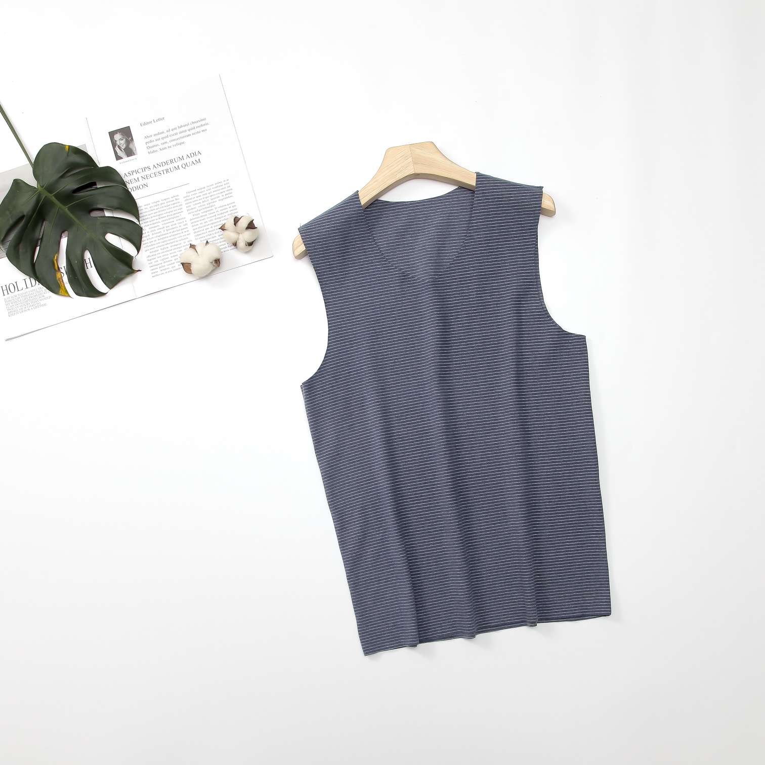 5885# Thermostatic Thermal Vest Long Velvet Plus Velvet Thickening One Seamless Bottom Vest