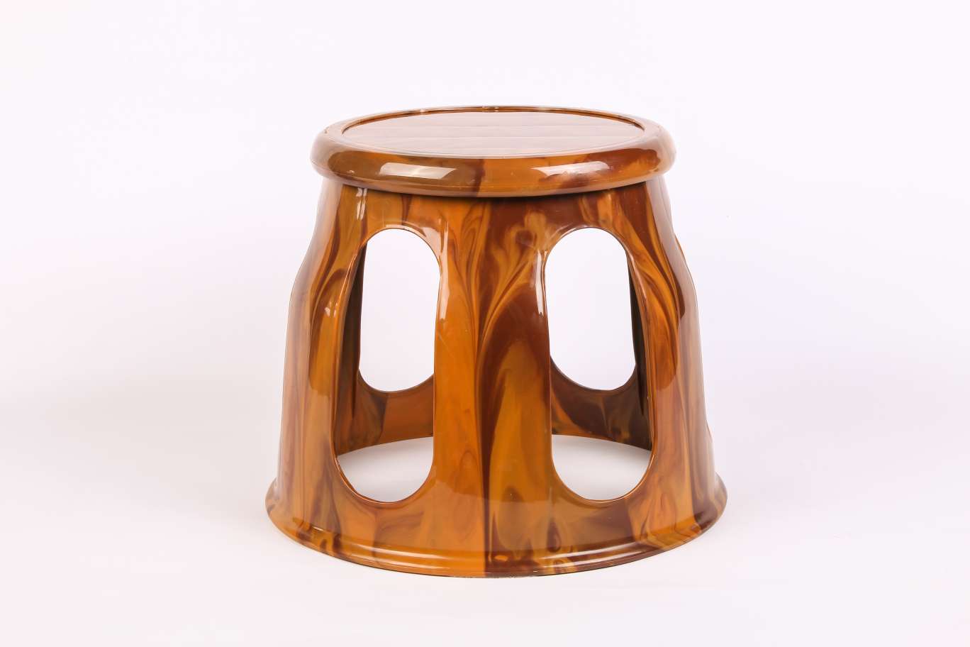 Factory direct sales of high-quality wood-grain imitation home plastic stools and small round stools for the living room details Picture