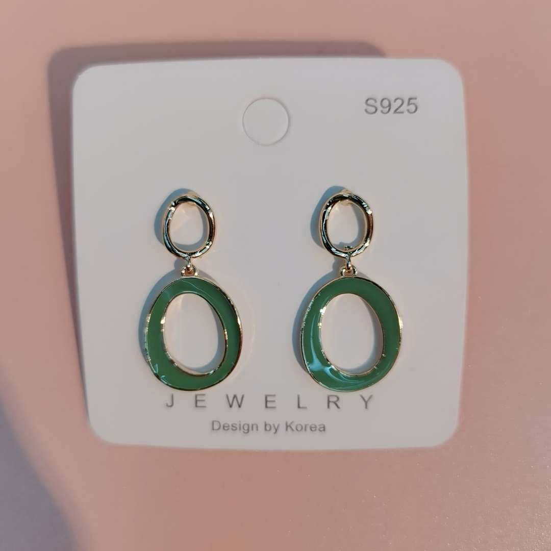 S925 silver needle temperament versatile creative irregular geometric shape earrings Japanese and Korean wind aesthetic lady charm retro Harbor style earrings thumbnail