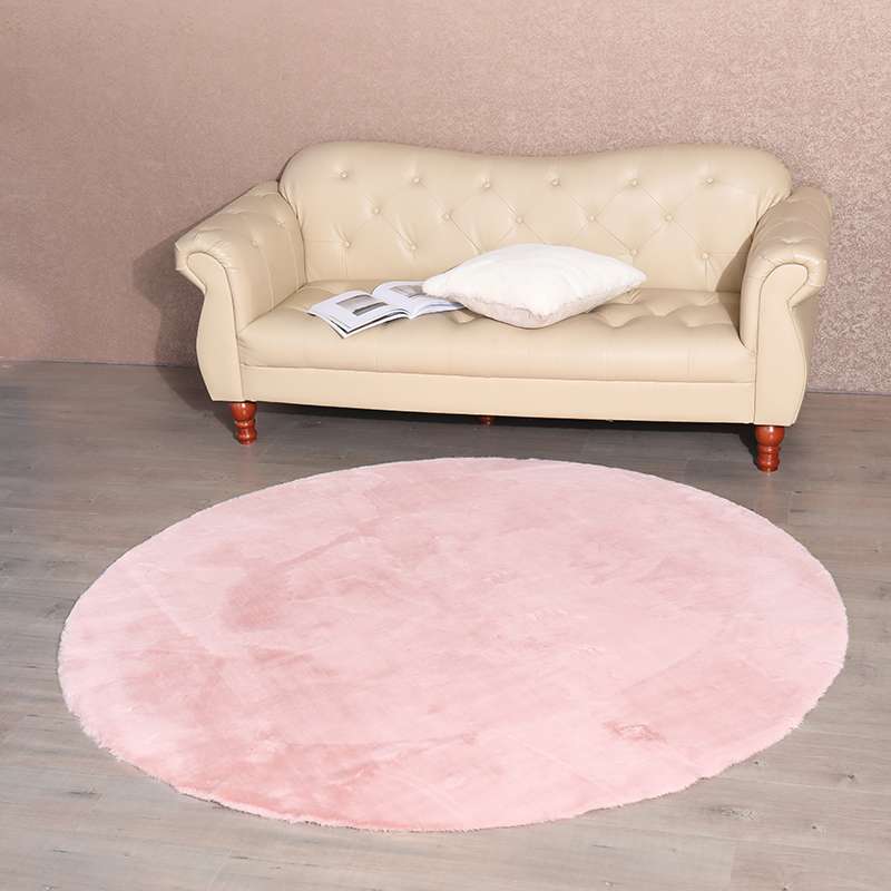 圆形舒适地毯 仿兔毛卧室床边化妆电脑转椅地垫 涤纶客厅地毯批发