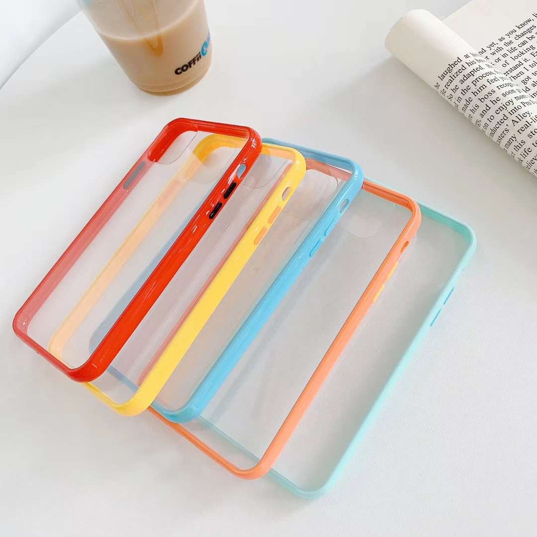 Candy solid color frame acrylic phone case