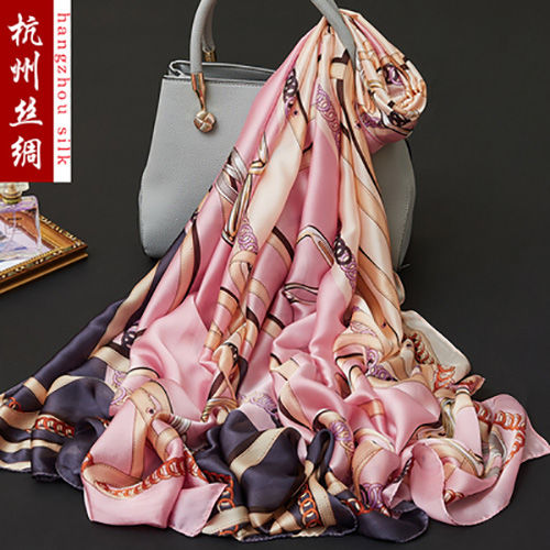 2020 New Silk Scarf Female Korean Version Long Hangzhou Silk Winter Shawl Scarf Scarf Scarf Thin Scarf Application Scenario