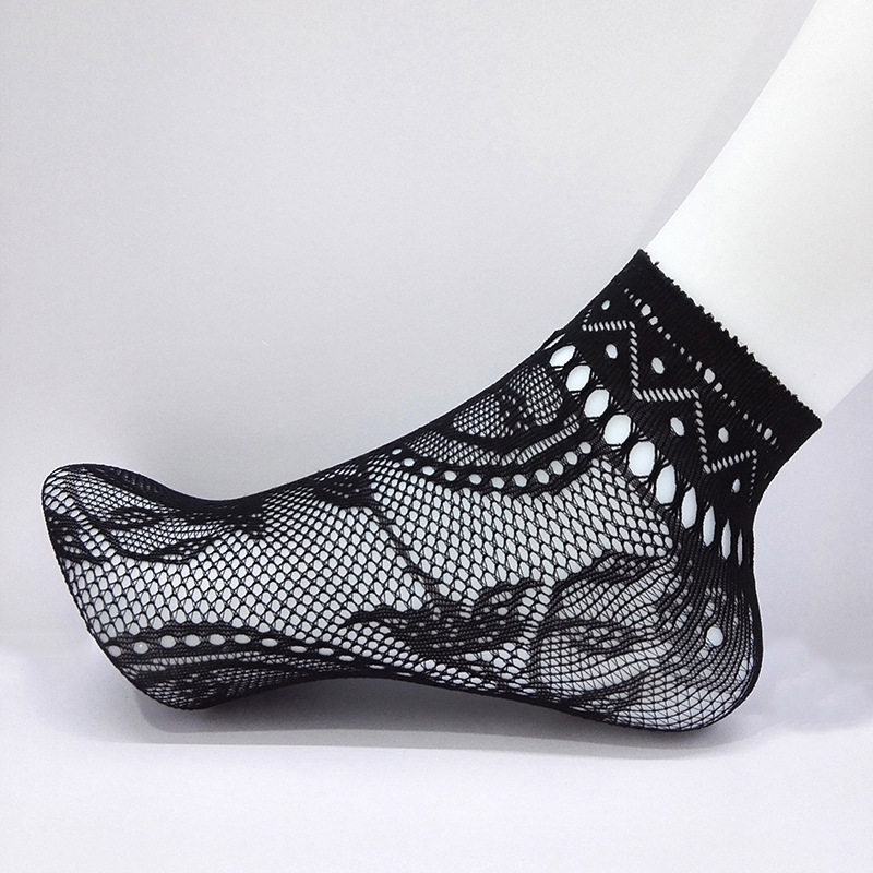爆款春夏季女士薄款透气袜子 镂空性感时尚袜子 网袜短袜厂家批发细节图