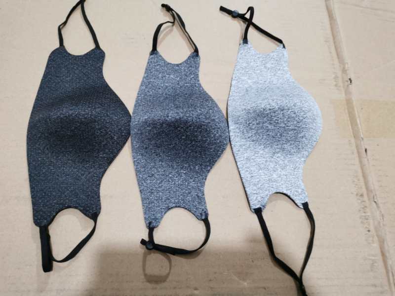 Star Integrated Black Mask Seamless Mask Pure Black Fashion Mask details Picture