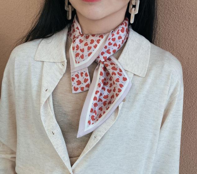 爱心复古领巾2020韩国东大门春夏季新款细窄长条可爱飘带绑包丝巾
