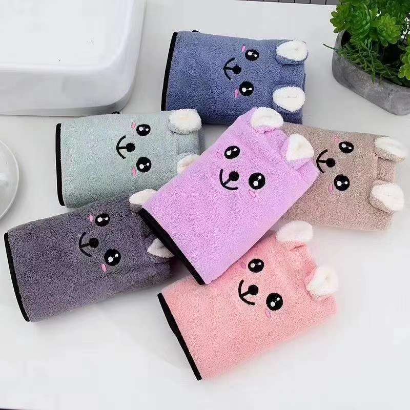Coral fleece absorbent cartoon towel details Picture