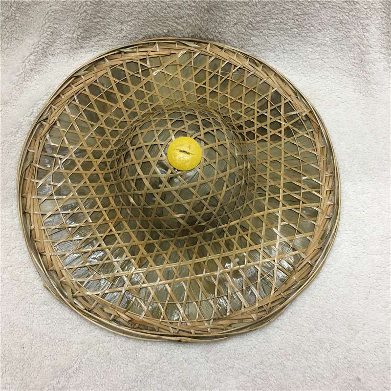 圆头斗笠帽 大沿竹编遮阳挡雨粽叶斗笠 大沿
