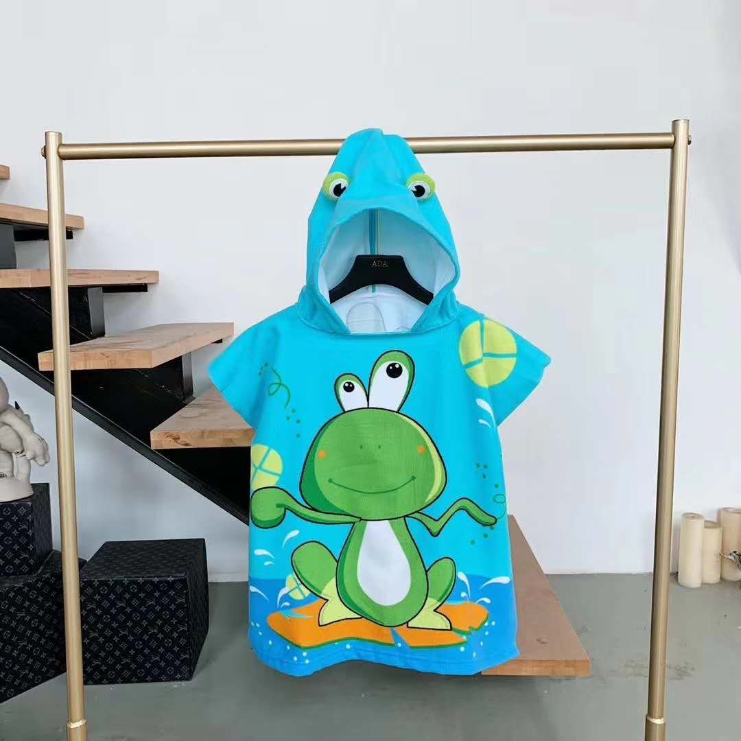 Manufacturers Direct Sales Of Children's Bath Towel Cape Boys And Girls Hooded Bathrobe Cape Micro Business Explosion Can Wear Bath Towel Home undefined