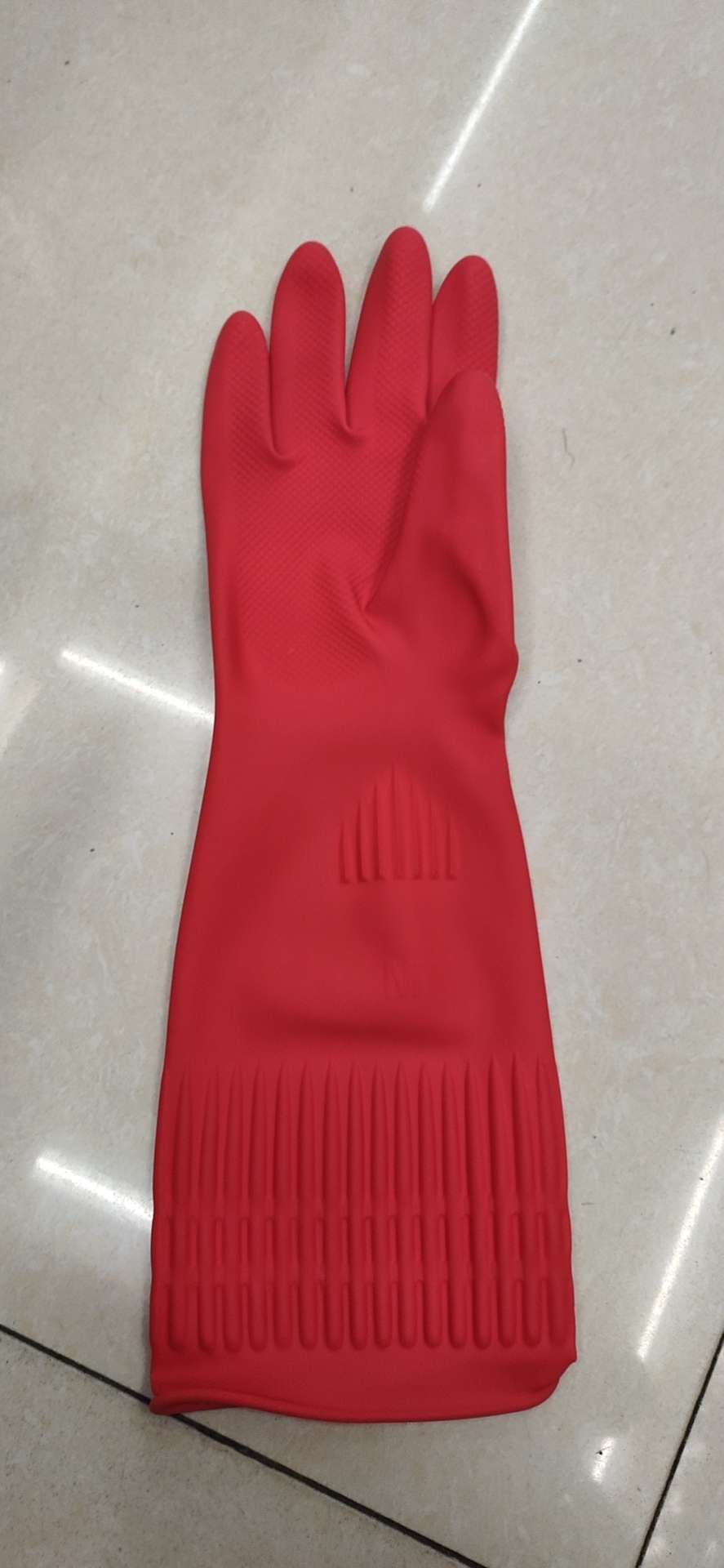 38cm guantes de látex rojo para uso doméstico