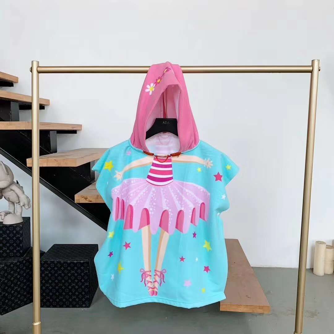 Manufacturers Direct Sales Of Children's Bath Towel Cape Boys And Girls Hooded Bathrobe Cape Micro Business Explosion Can Wear Bath Towel Home Application Scenario