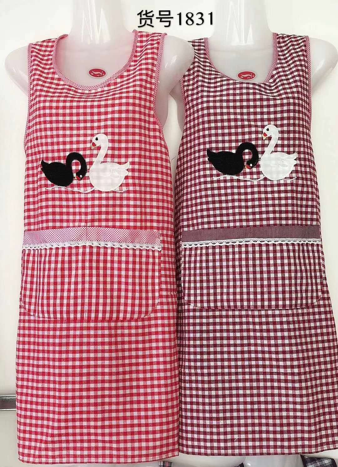 Colorful checkered shoulder cut fine gauze cotton