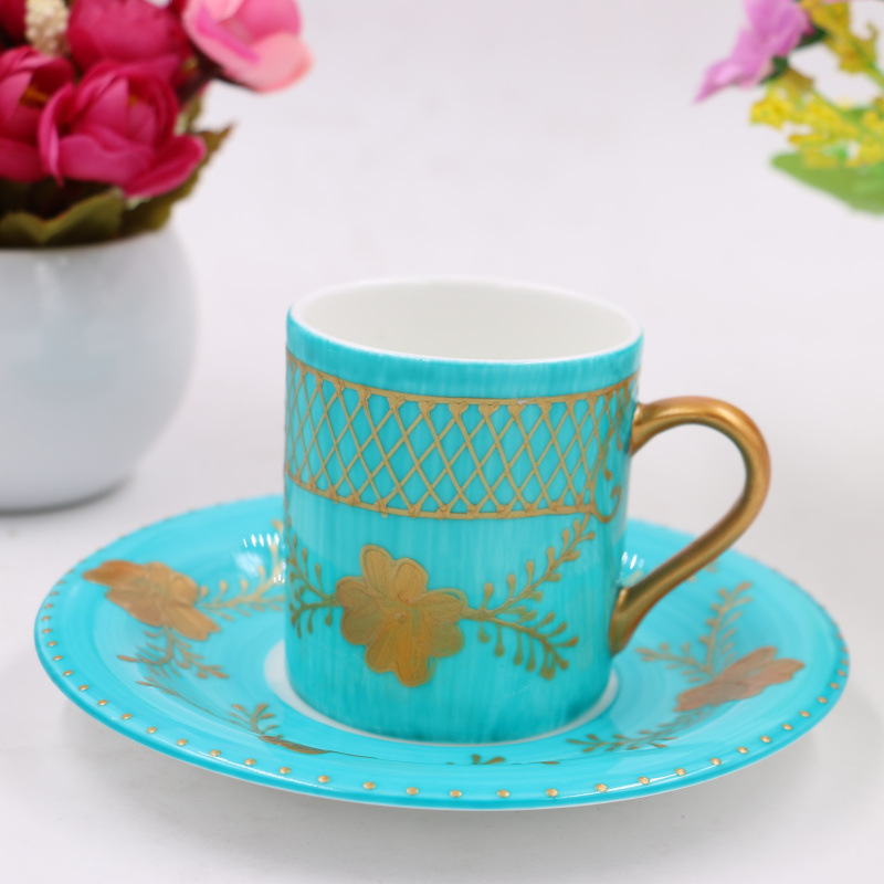 春玲工艺爆款高温手绘直身陶瓷咖啡杯高档陶瓷咖啡杯碟个性创意陶瓷杯杯碟 居家装饰摆件11详情图7