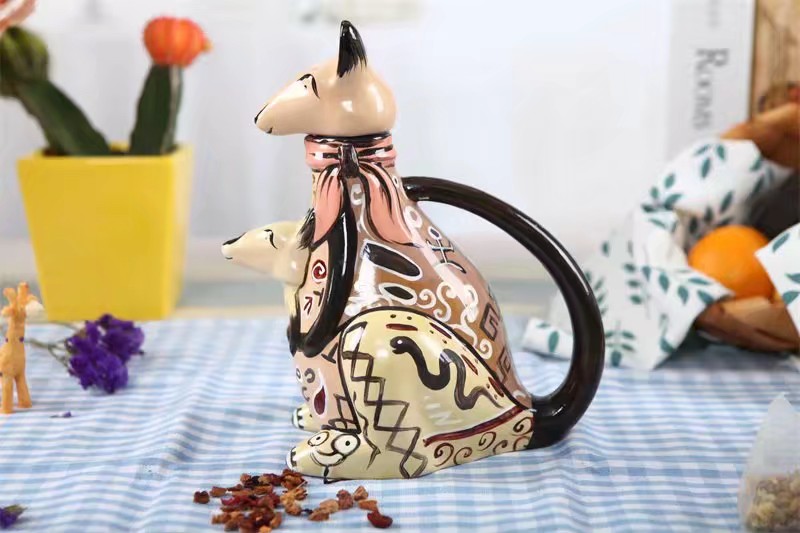 春玲工艺欧式陶瓷动物造型茶壶彩绘茶壶茶具居家摆件装饰茶壶1