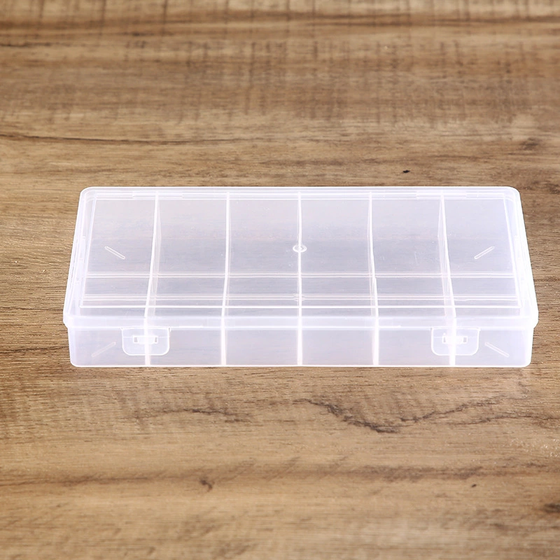 透明长方形竖6格塑料盒分类收纳盒首饰渔具整理零件盒五金包装盒详情图1