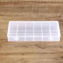 透明长方形竖6格塑料盒分类收纳盒首饰渔具整理零件盒五金包装盒