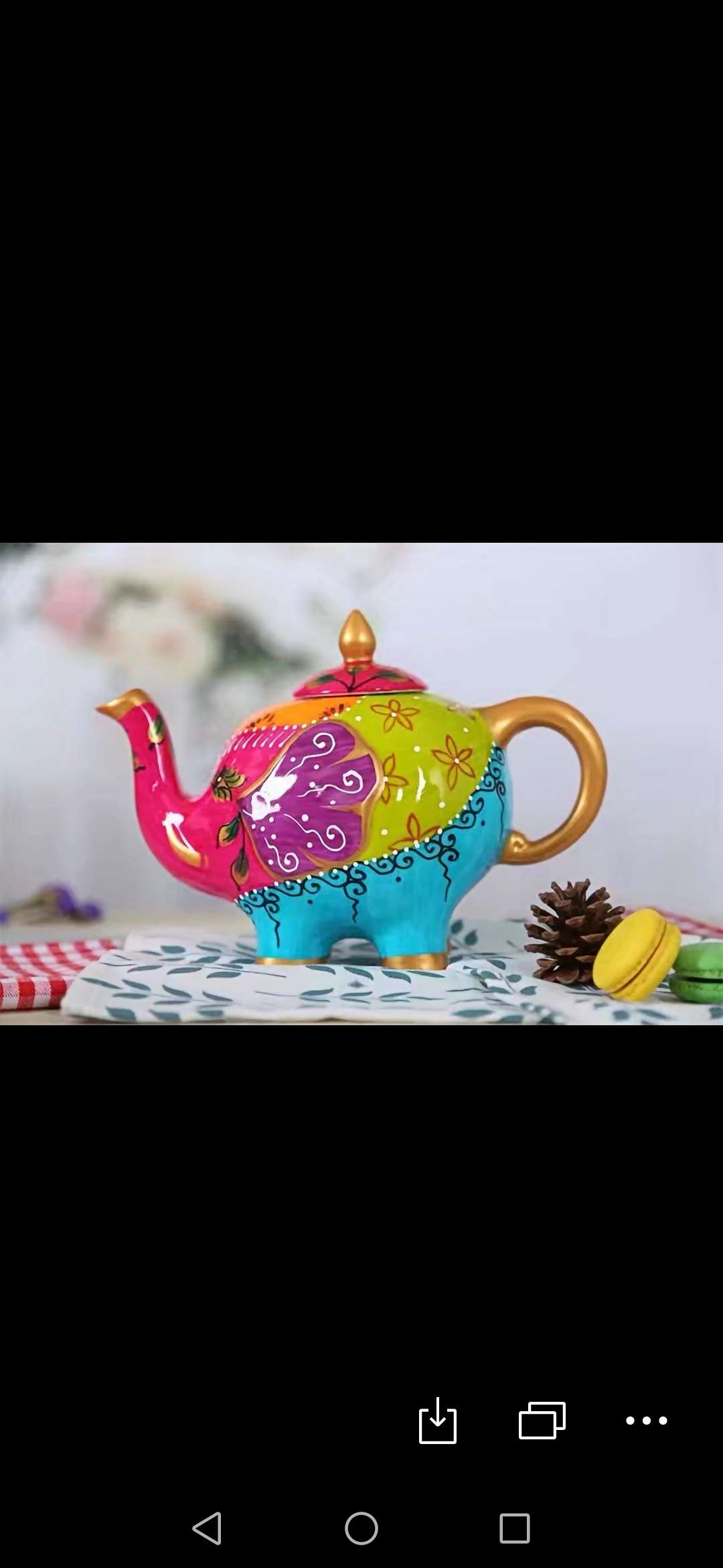 Chunling craft ceramic painted elephant teapot home decoration 11