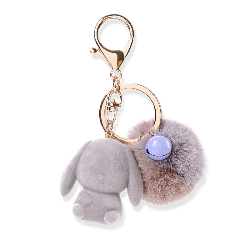 Little rabbit car keychain, cute plush bag, pendant, doll, figurine, accessory, girlish heart pendant, gift circle undefined
