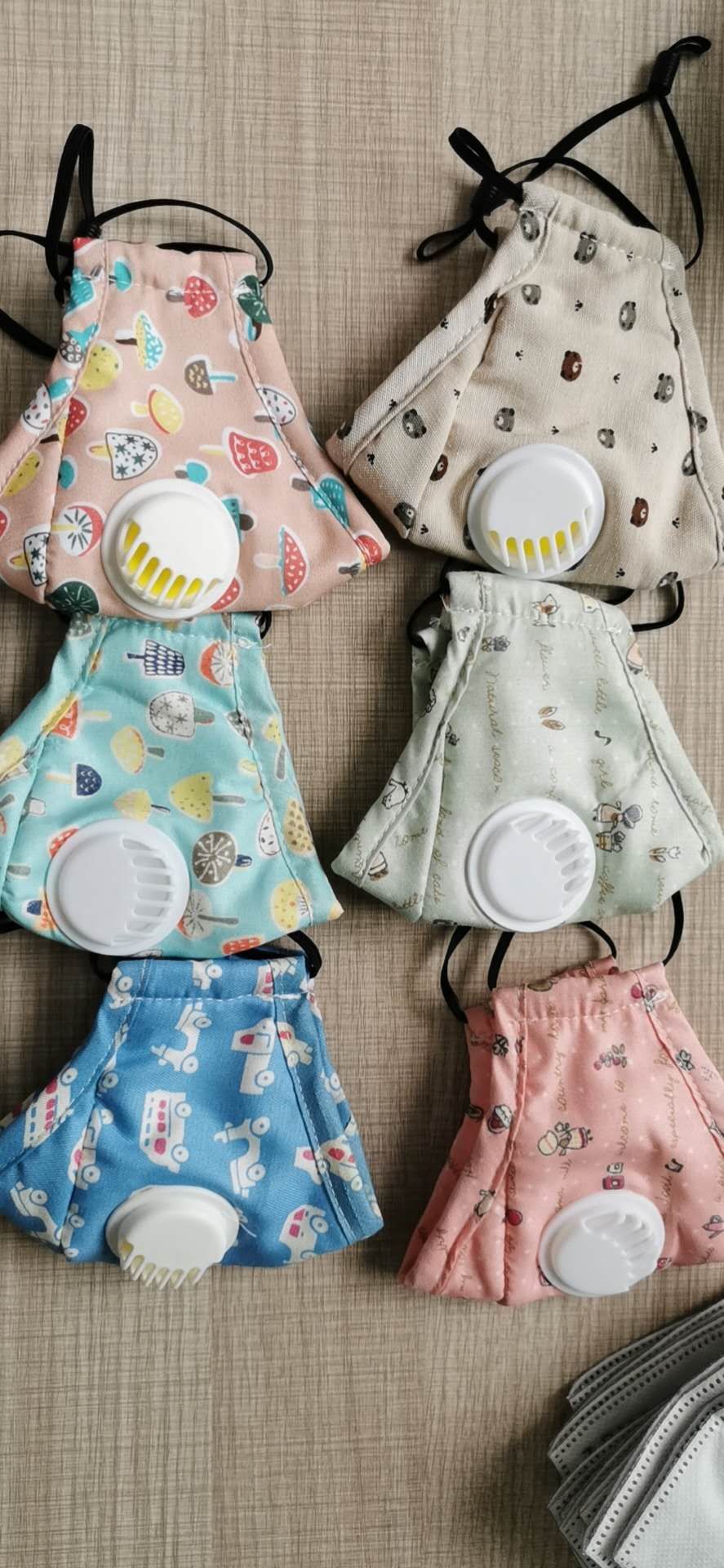 Children's Cotton Face Mask With Valve Insert details Picture