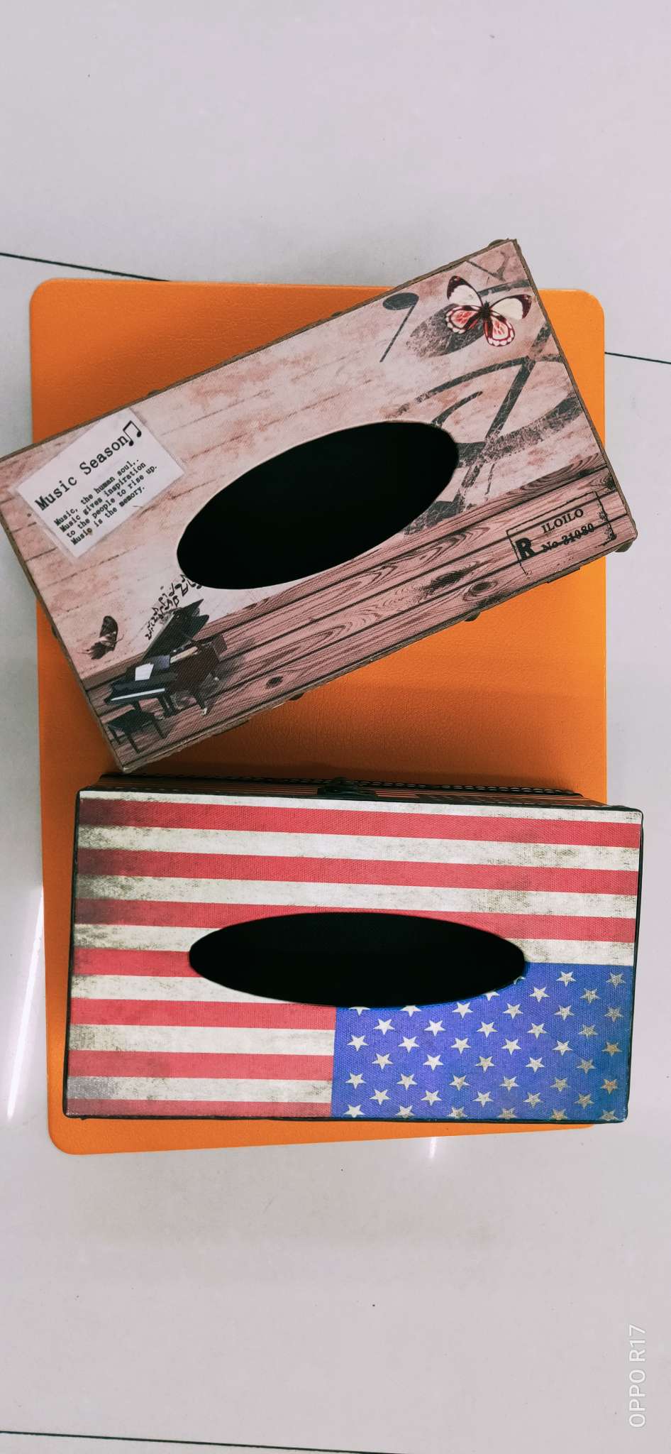 木盒纸巾盒（国旗纸巾盒）图