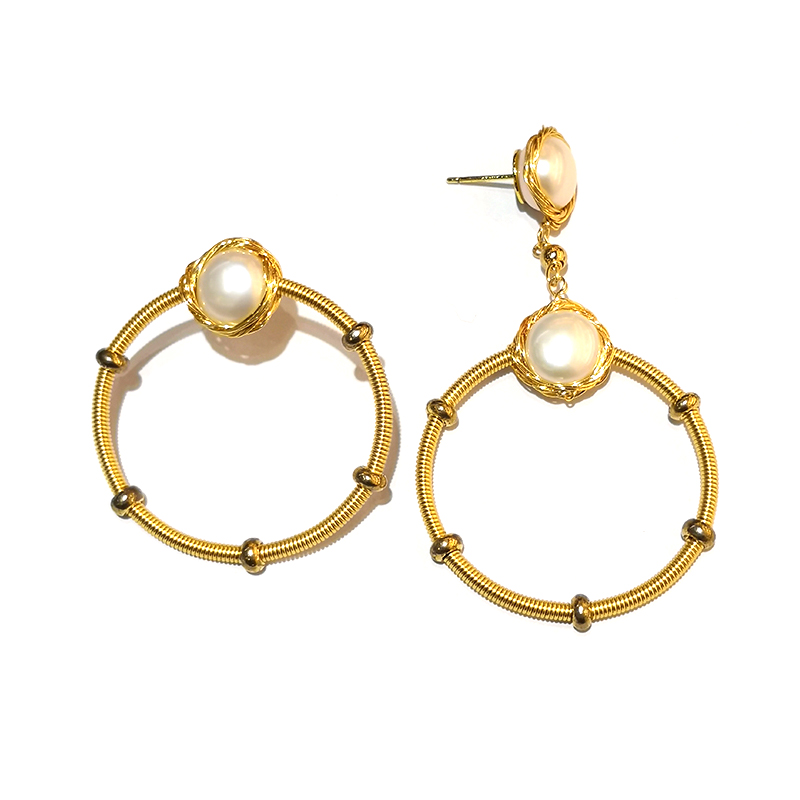 2019 European and American Baroque natural pearl earrings female temperament and individual design sense of the minority long earrings earrings thumbnail