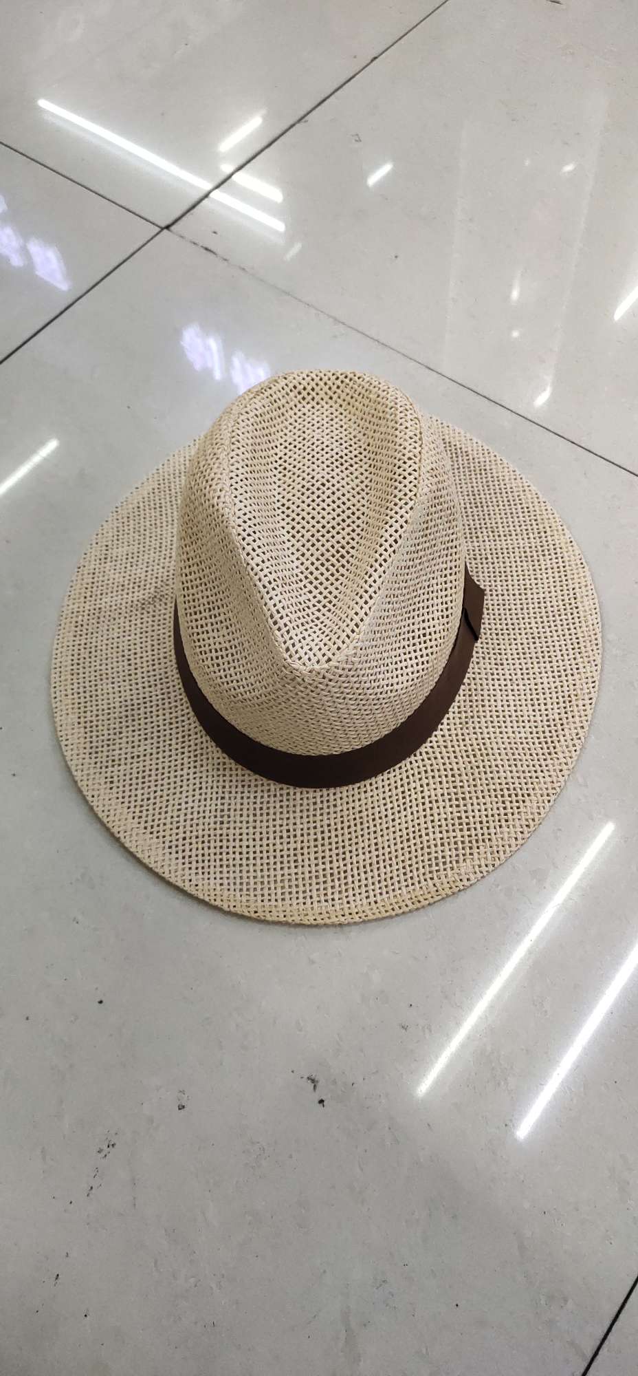 Patchwork flat-brimmed top hat