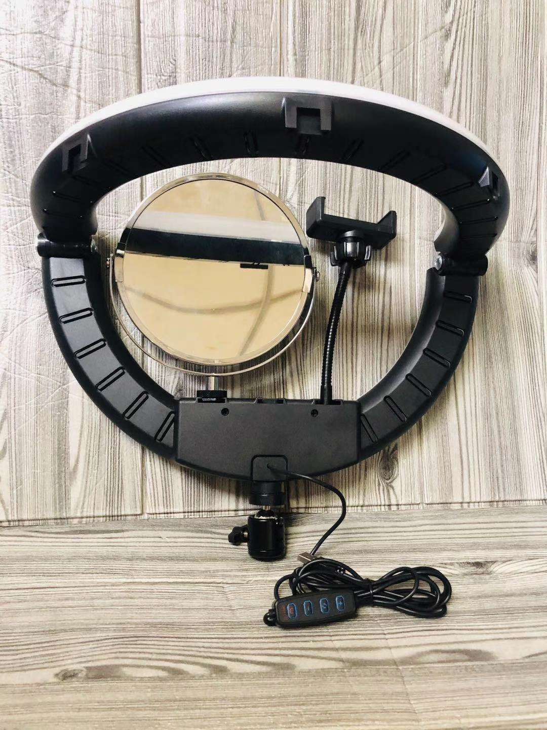 网红直播补光灯  V36 14寸折叠带镜子 3机位 36cmLED  主播优选详情图6