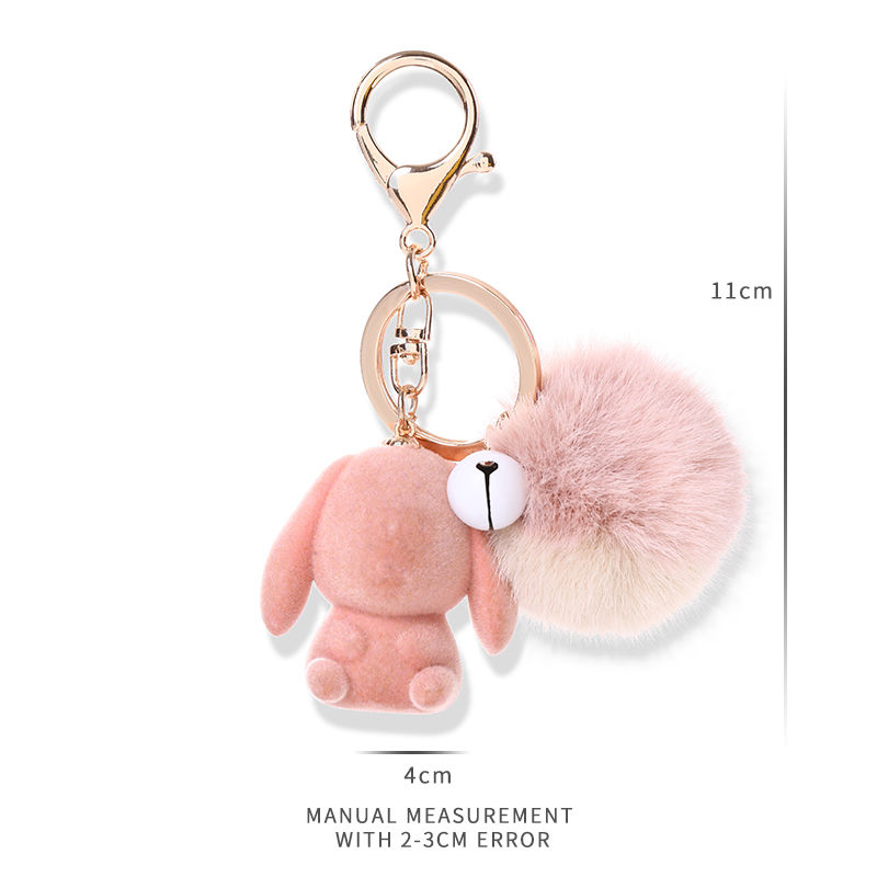 Little rabbit car keychain, cute plush bag, pendant, doll, figurine, accessory, girlish heart pendant, gift circle undefined