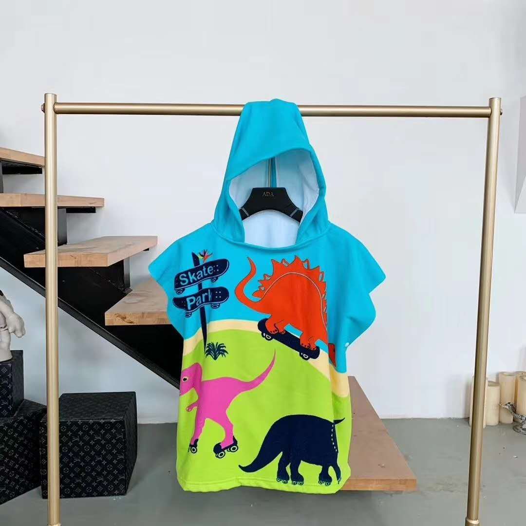 Manufacturers Direct Sales Of Children's Bath Towel Cape Boys And Girls Hooded Bathrobe Cape Micro Business Explosion Can Wear Bath Towel Home Specification drawing