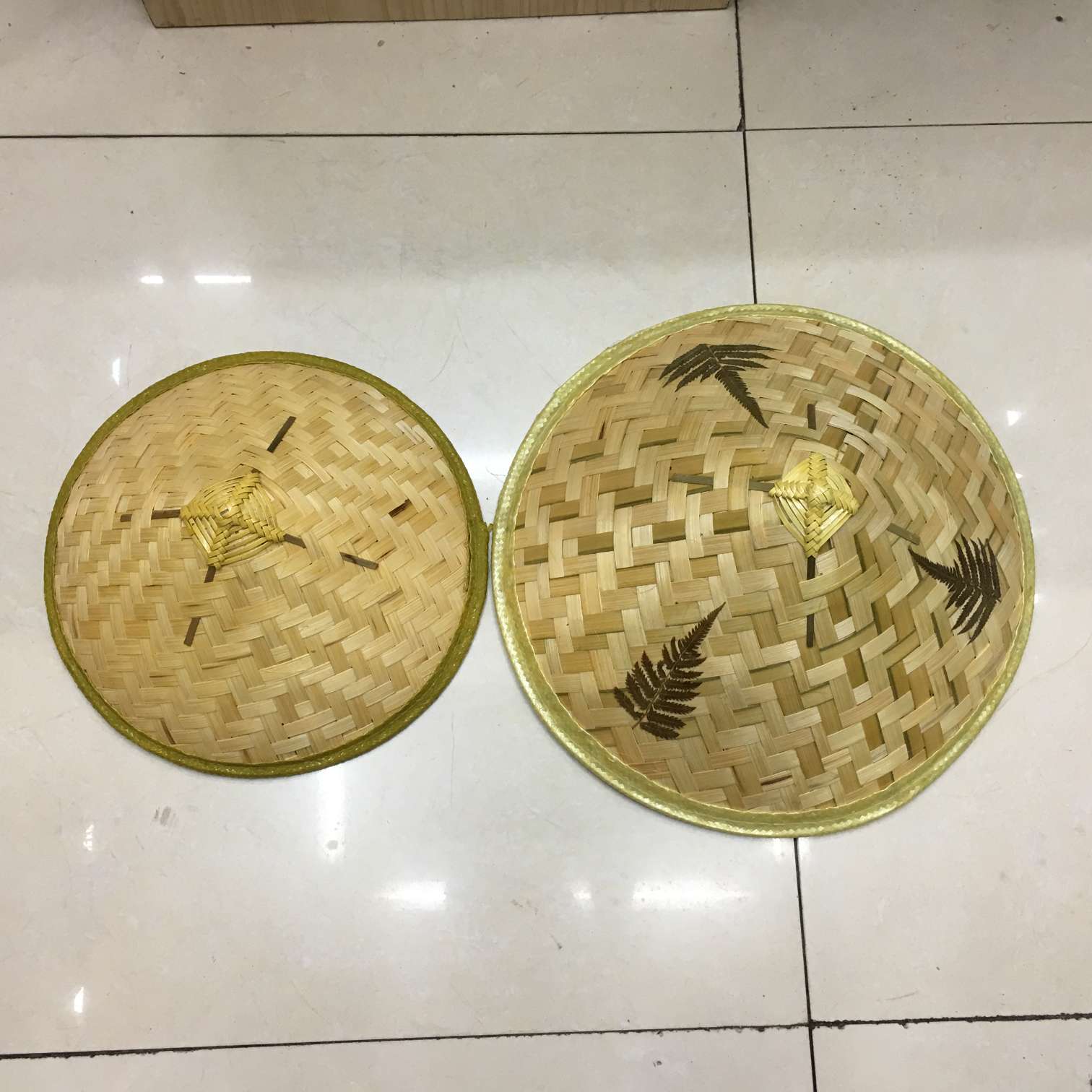 竹编斗笠 儿童叶子帽36厘米叶子斗笠帽细节图