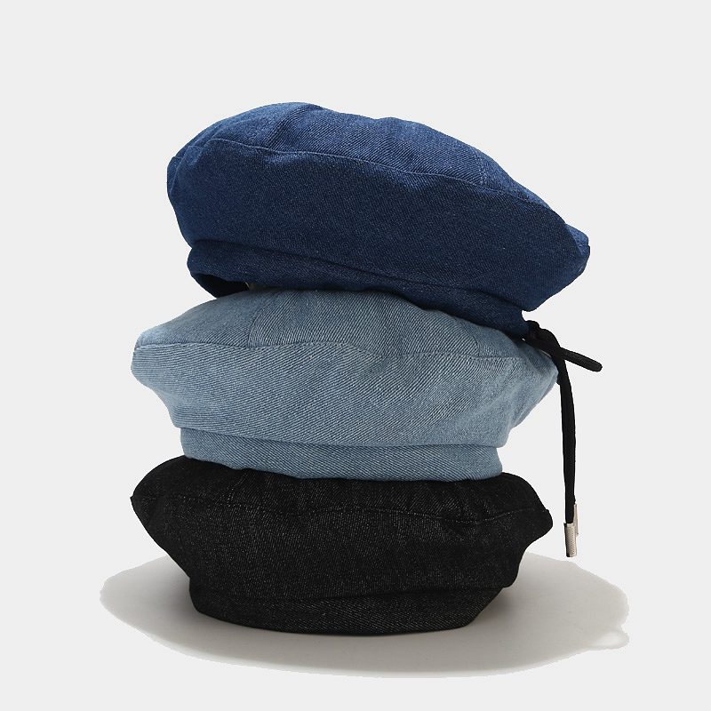South Korea edition autumn new bow-tie cowboy Beret woman day department art restoring ancient ways student painter hat tide newspaper boy hat thumbnail