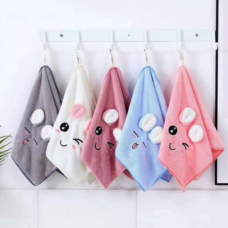 Coral fleece absorbent cartoon towel