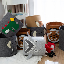 Felt toy storage bucket cartoon storage basket