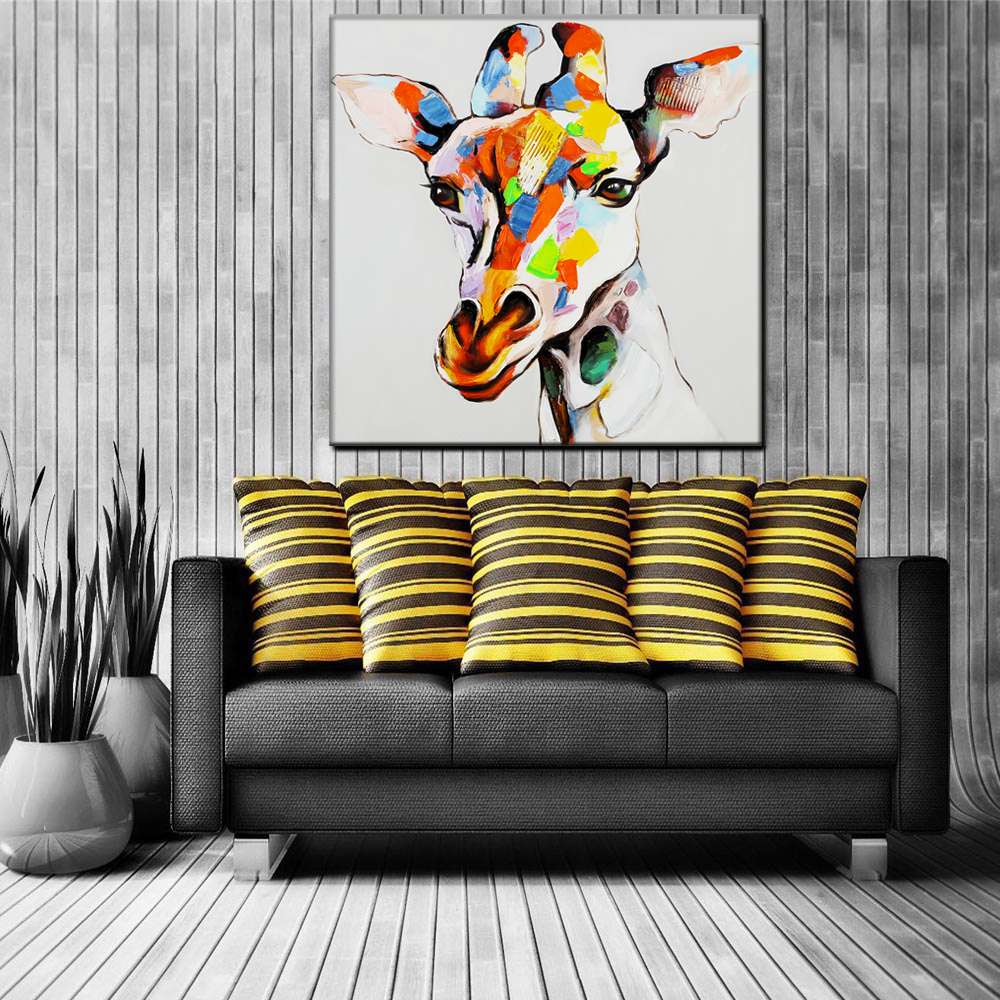 Facai deer oil painting frameless painting hotel with paintings undefined