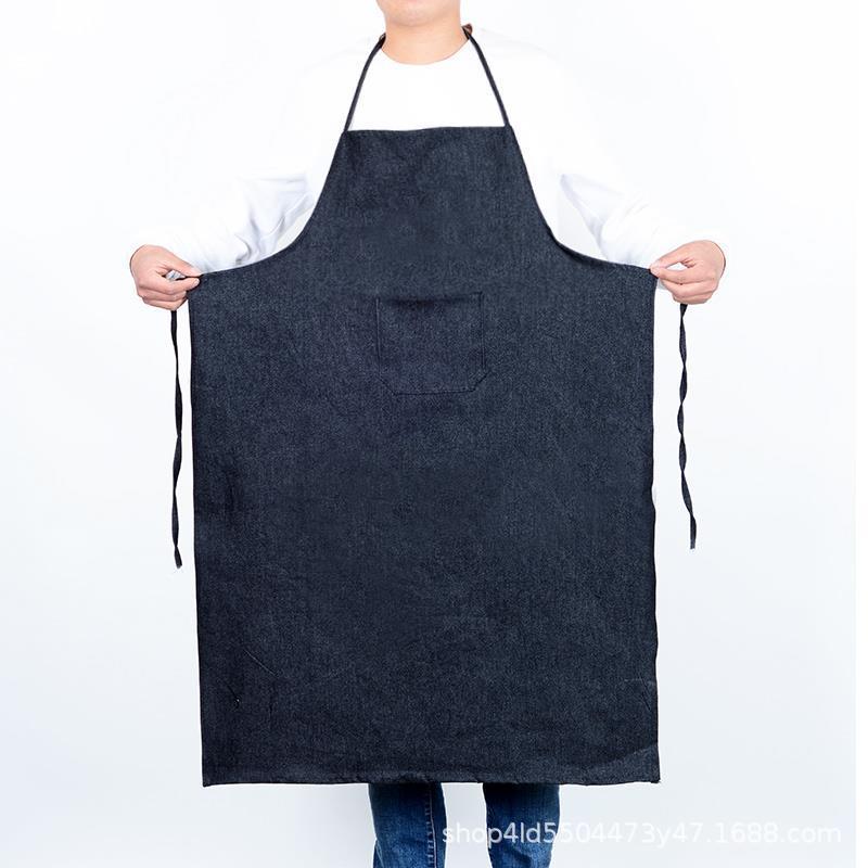 Denim apron, stain-resistant, dirt-resistant and wear-resistant, labor protection apron, small 90cm thick cover for household welders, wholesale Specification image
