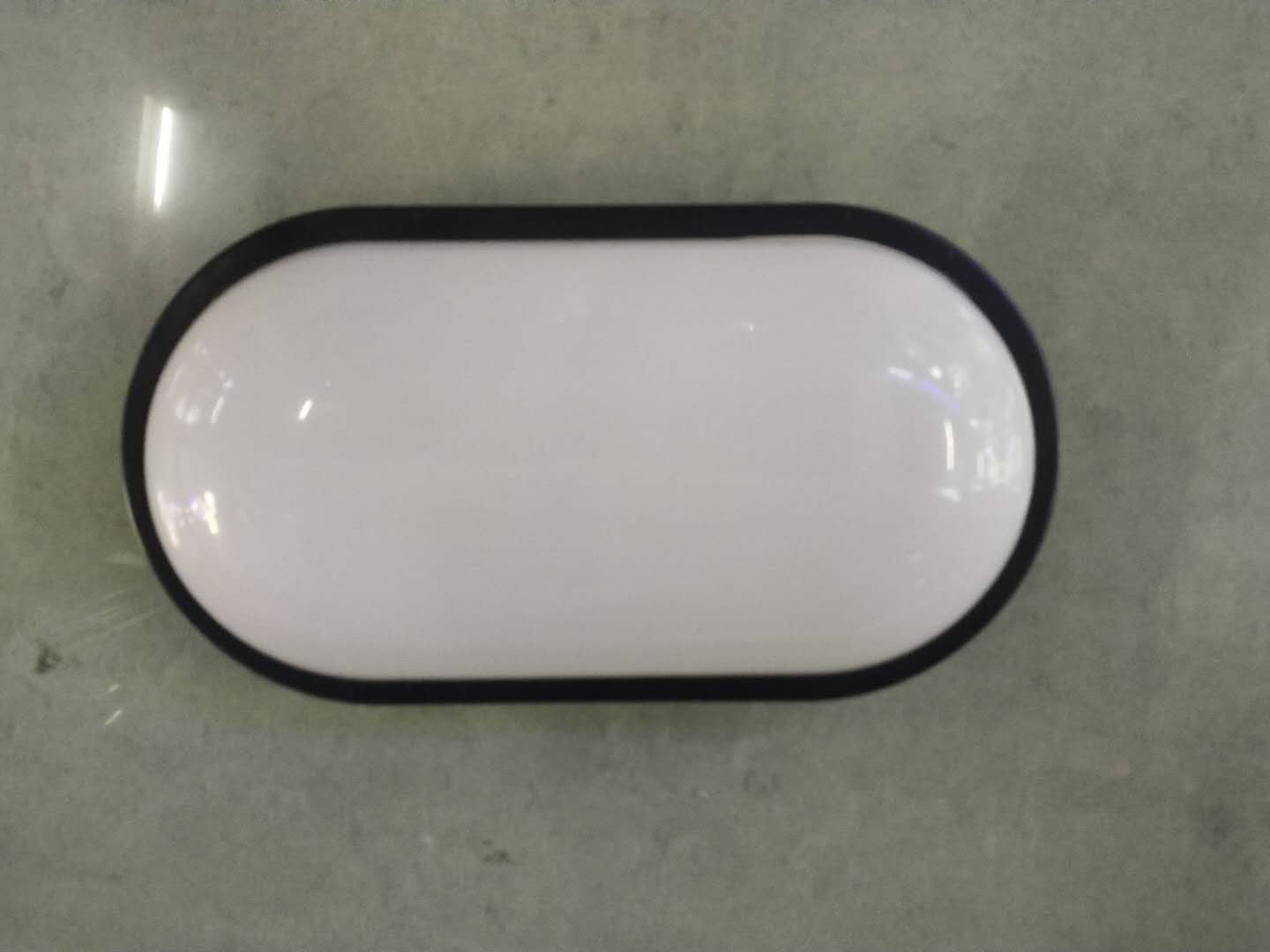 20W Oval Moisture Proof Light Black Shell Warm Light Specification drawing