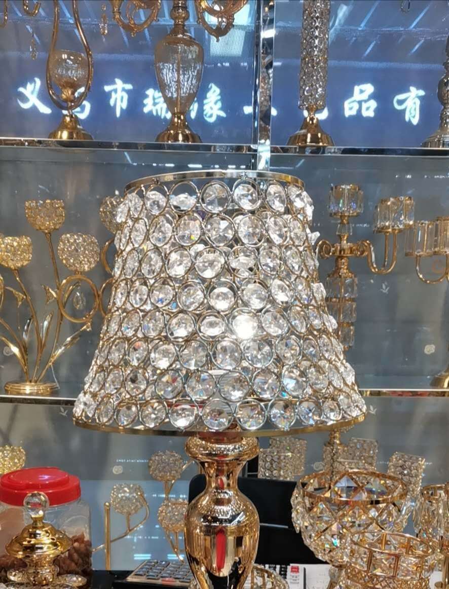 水晶烛台，水晶工艺品，镀金台灯产品图