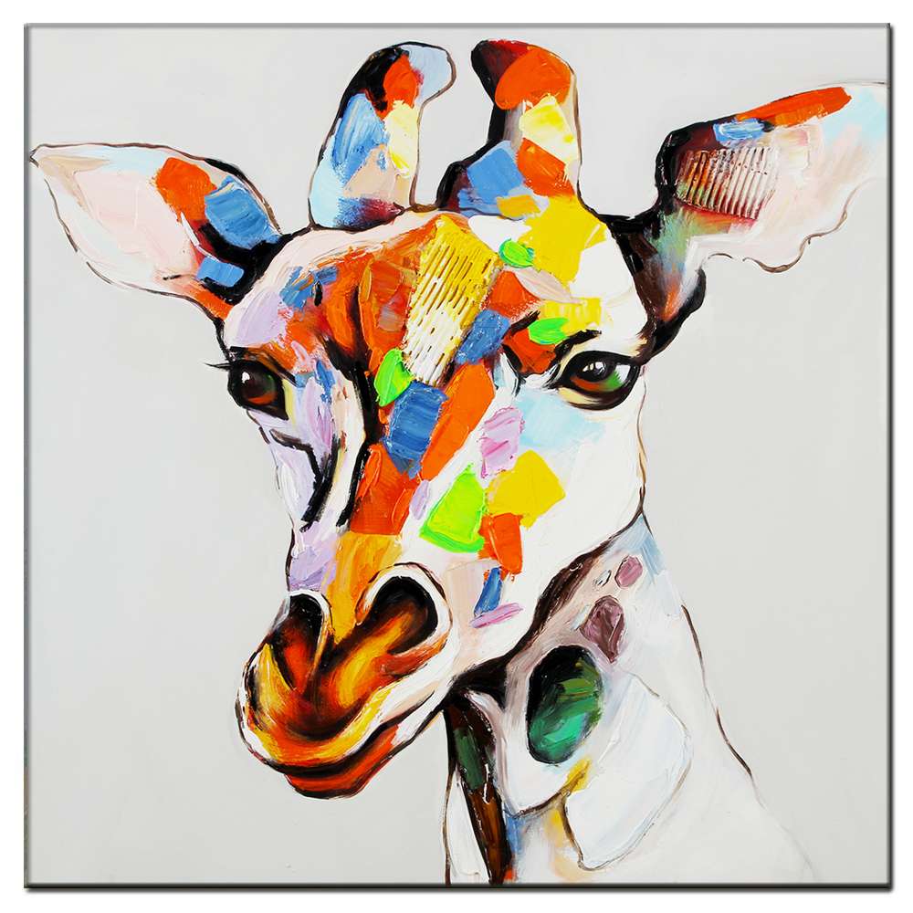 Facai deer oil painting frameless painting hotel with paintings full figure