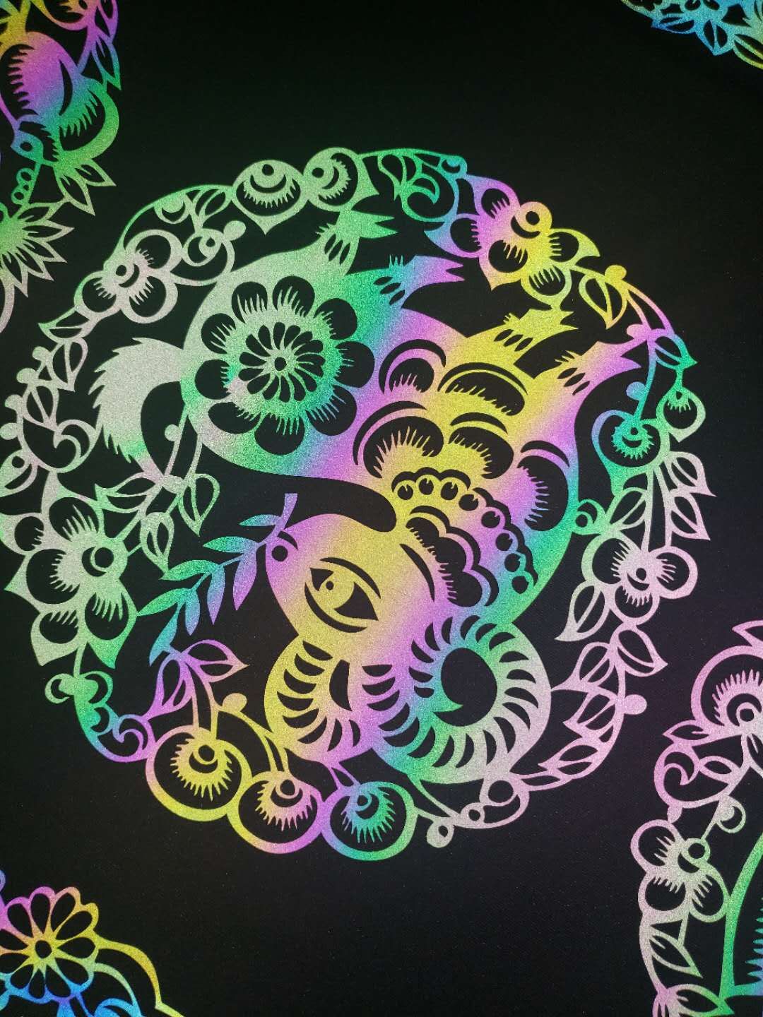 Guangyintong brand reflective seven-color high-elasticity pu engraved film, printing film, heat transfer consumables, clothing consumables details Picture