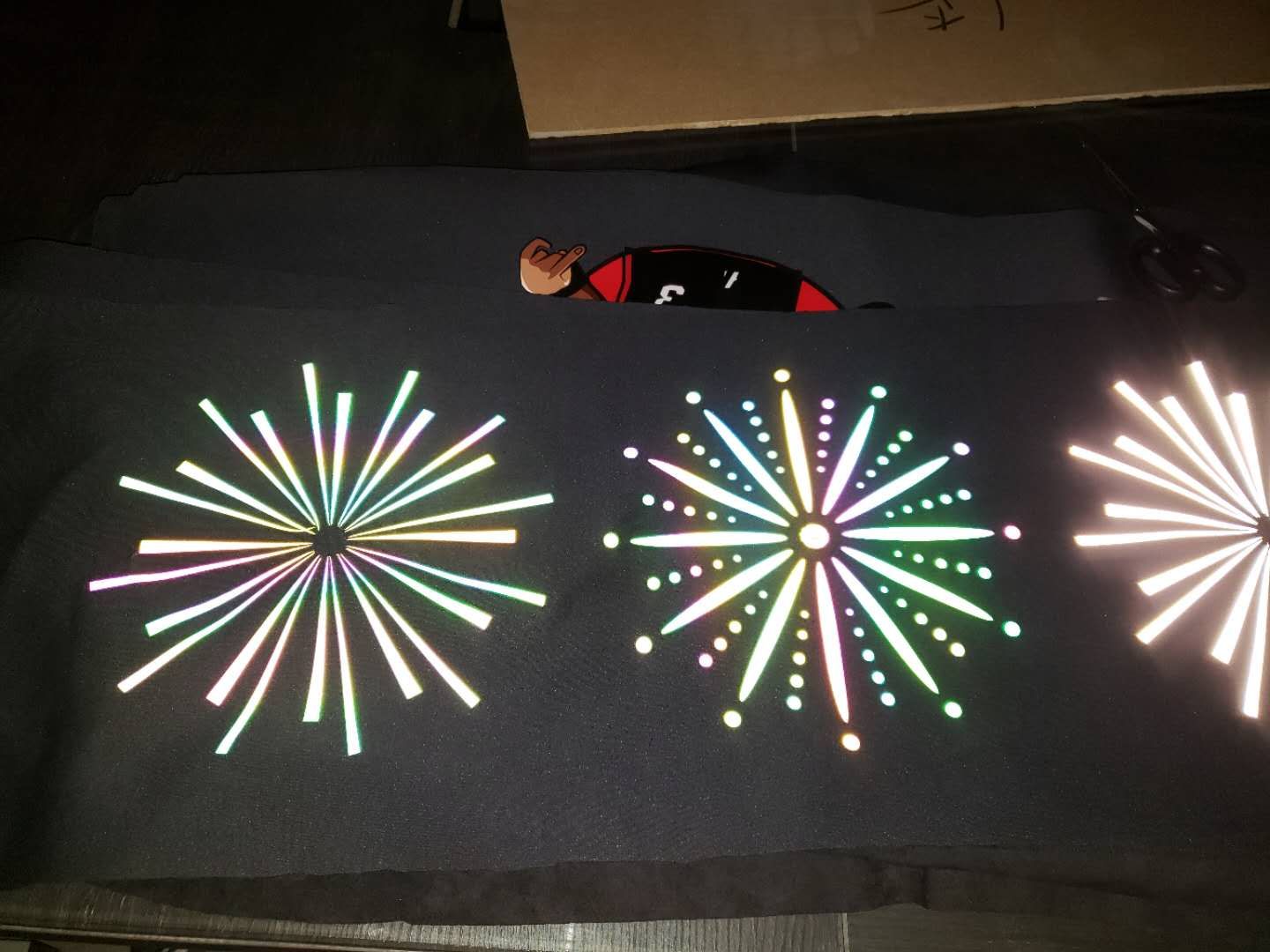 Guangyintong brand reflective seven-color high-elasticity pu engraved film, printing film, heat transfer consumables, clothing consumables Application Scenario