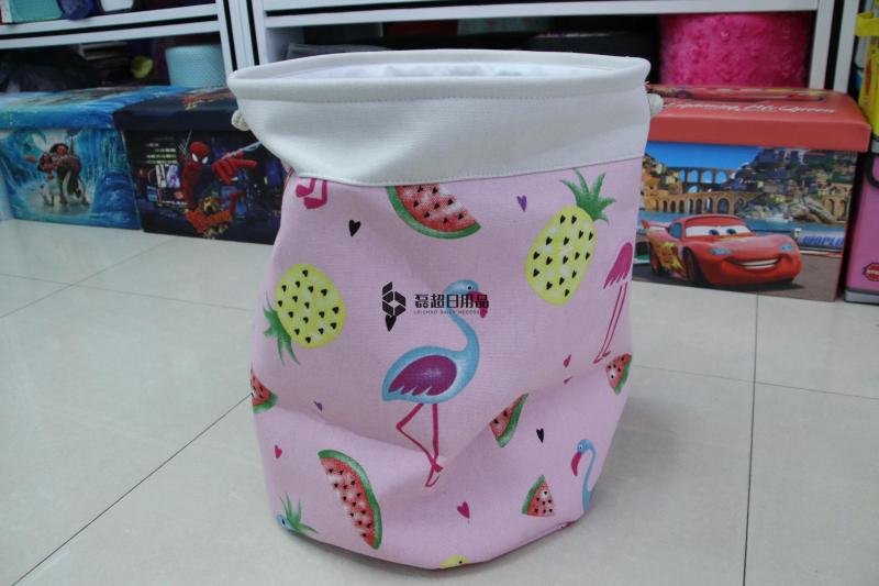 Fruit folding cotton linen dirty clothes Blue laundry basket Home fabric place toys clothes storage basket
