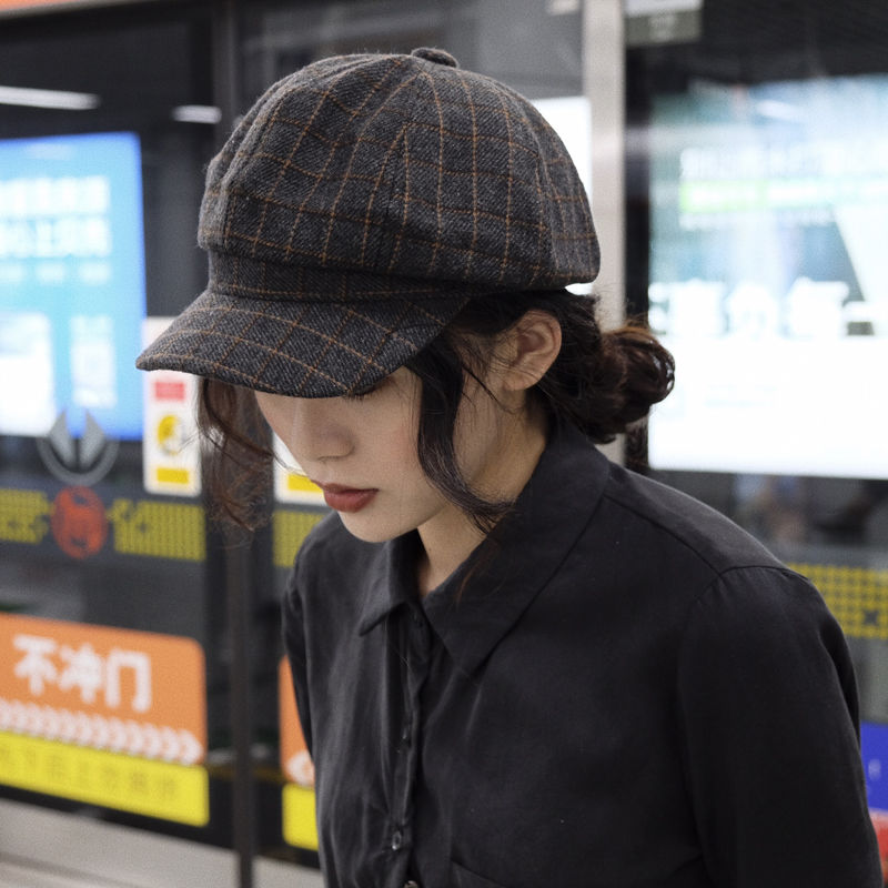 Web celebrity instagram casual octagonal navy hat thumbnail