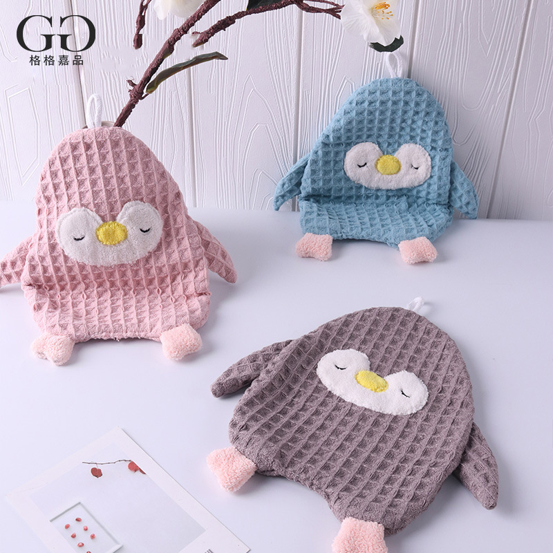 日系高档华夫格擦手巾毛巾浴巾卡通擦手巾浴室套装产品图