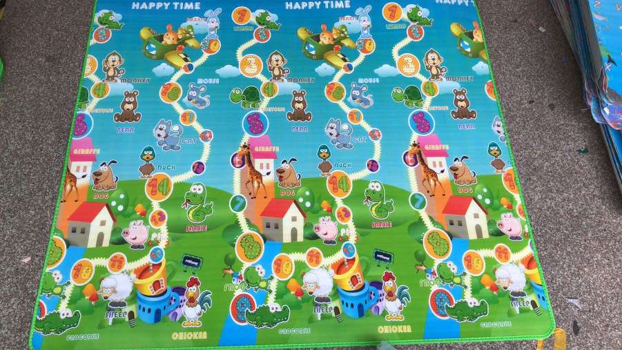 150*180cm(0.8cm thick double-sided) baby mat crawl mat play mat PE mat anti fall mat cartoon puzzle children mat bed mat living room blanket