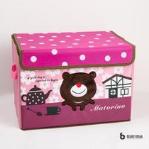 Embroidered bear flap storage box