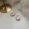 金属珍珠几何圆圈耳钉简约冷淡风高级感耳环韩国气质网红图