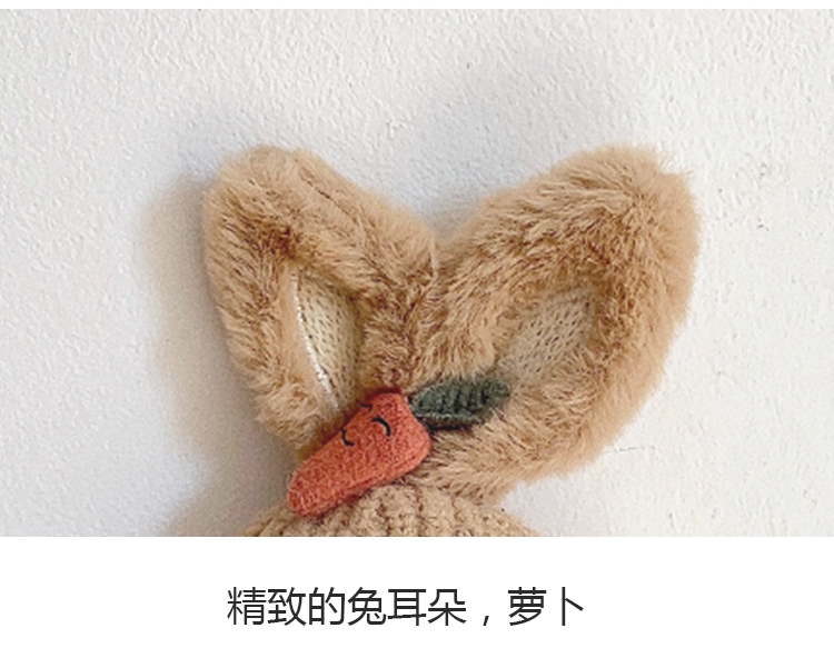 宝宝帽子冬季婴儿毛线帽儿童超萌可爱兔耳朵保暖公主女童针织帽潮详情图7