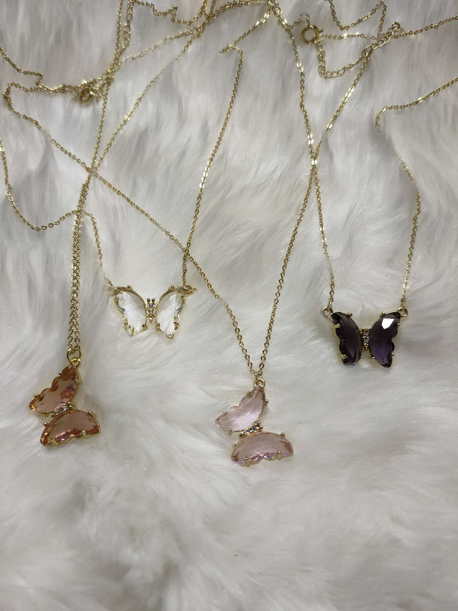 Crystal butterfly necklace thumbnail