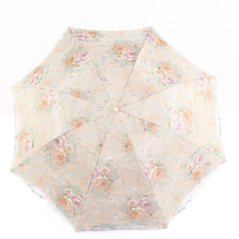 Double-layer embroidered vinyl umbrella in four colors details Picture
