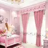 New style factory direct sales available for retail and wholesale of cartoon Kate Cat embroidered curtain fabric details Picture