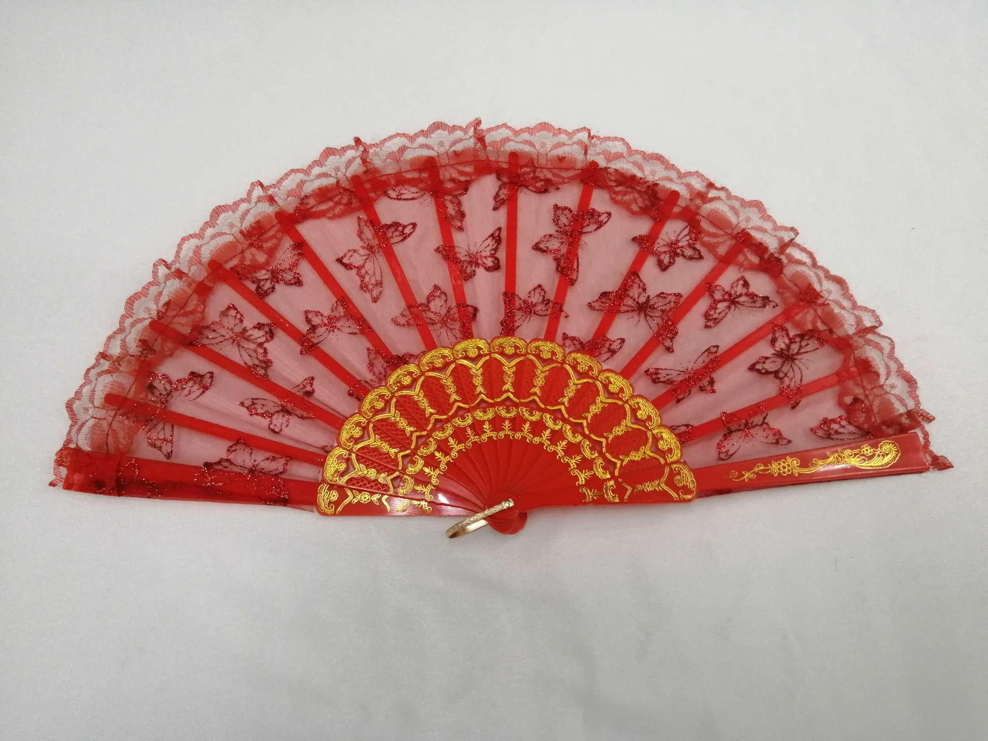 单层蕾丝扇细节图